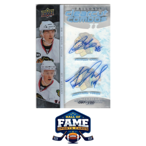 2008-09 UD Trilogy Patrick Kane Jon Toews Clear cut Combos auto /100 2nd year front